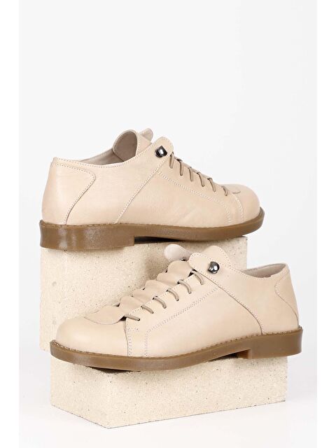 GÖNDERİ(R) Gön Hakiki Deri Yuvarlak Burun Bağcıklı Kadın Ayakkabı 24228 - S000048060-26411