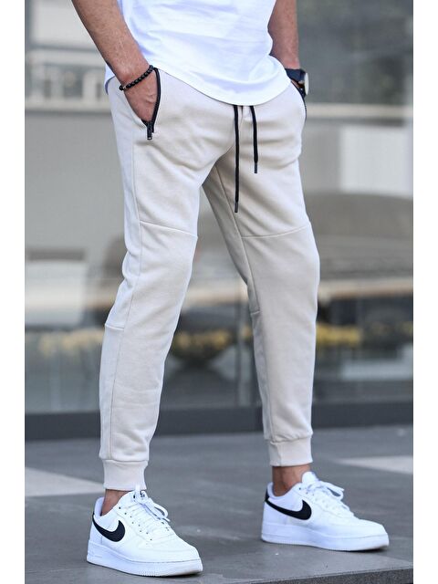 Madmext Bej Basic Erkek Jogger Eşofman Altı - S000031815-19928