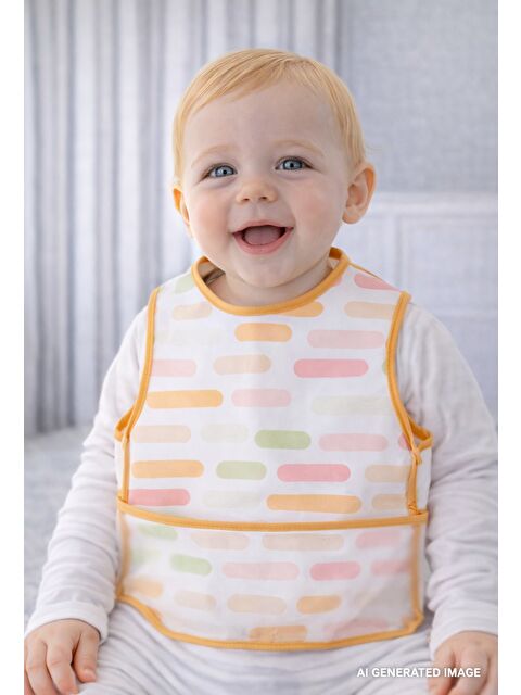 Babyjem Leke Tutmaz Giymeli Önlük Pastel Şerit - S000432648-23173