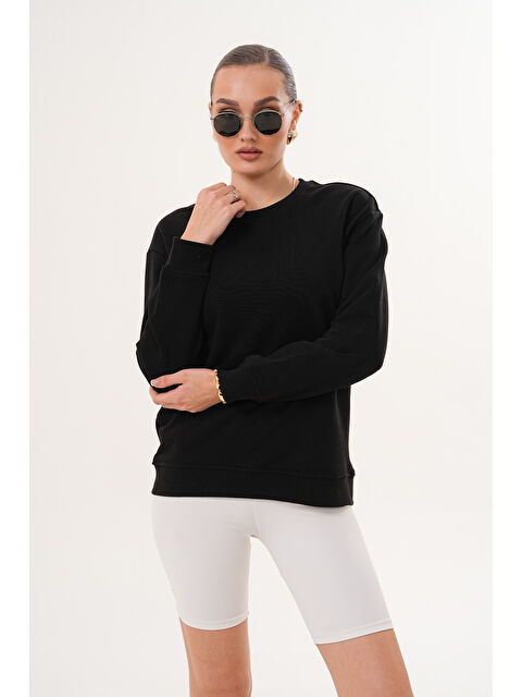 MİSS DÜNYA LİSSA Unisex Bisiklet Yaka %100 Pamuk Basic Sweatshirt - S000510256-19351