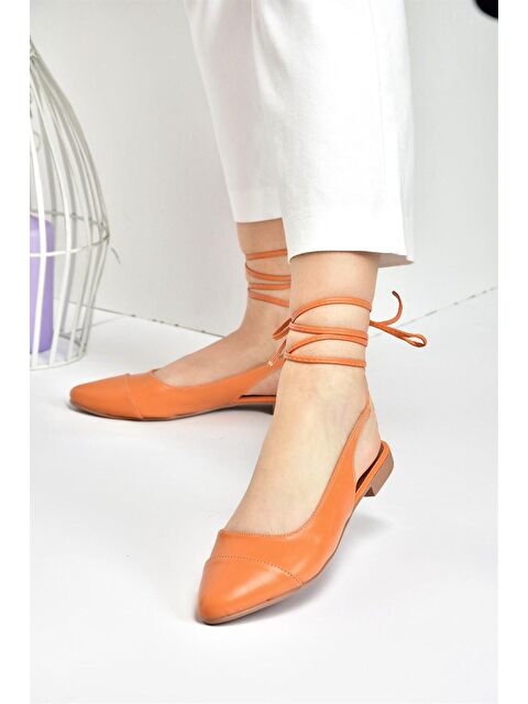 Fox Shoes Turuncu Bilek Bağlamalı Kadın Babet M726890209 - S000031792-20013