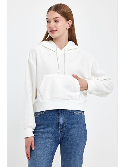 Süperlife Kadın Rahat Kalıp Softech Polar Kapüşonlu Kanguru Cepli Sweatshırt spr24pwk98 - S000080545-19965