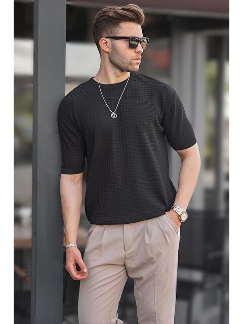 Madmext Erkek Siyah Tişört 5685 - S000016107-19351