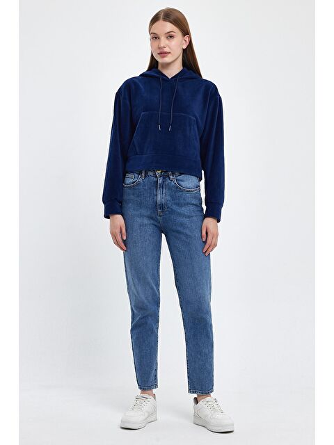 Süperlife Kadın Rahat Kalıp Softech Polar Kapüşonlu Kanguru Cepli Sweatshırt spr24pwk98 - S000080545-21164