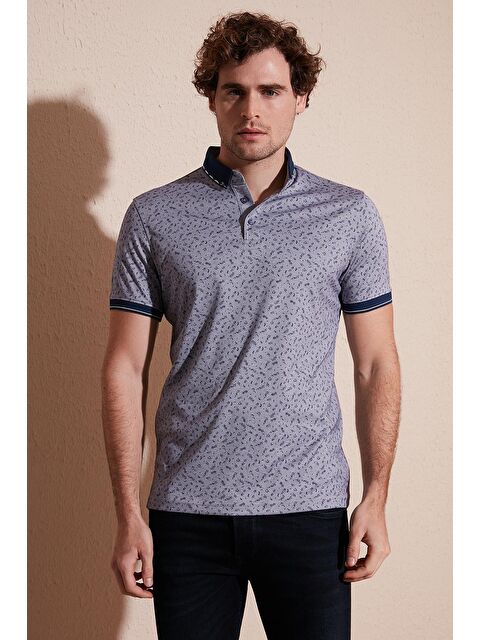 Buratti Pamuk Karışımlı Desenli Slim Fit Polo Tişört 646B3270 - S000001201-21164