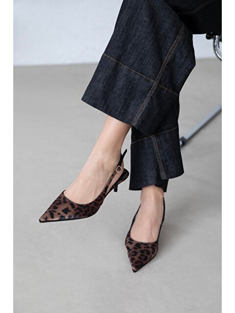 Straswans Marcela Kadın Topuklu Saten Ayakkabı Leopar