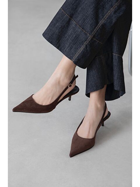 Straswans Marcela Kadın Topuklu Süet Ayakkabı Kahve