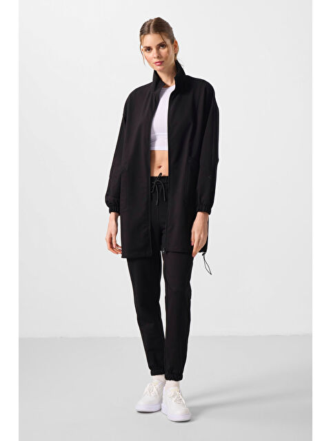 Tommylife Siyah Dik Yaka Fermuarlı Rahat Form Kadın Eşofman Tunik Takım - 95345 - S000365213-19351