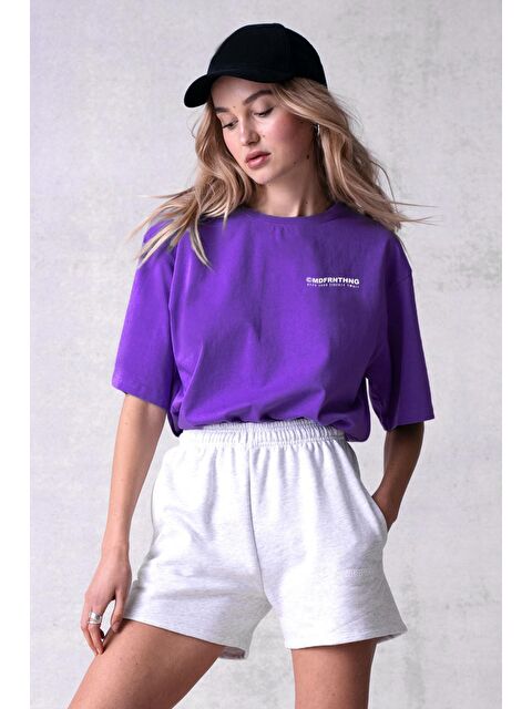 Madmext Mad Girl Mor Baskılı Tişört Mg1197