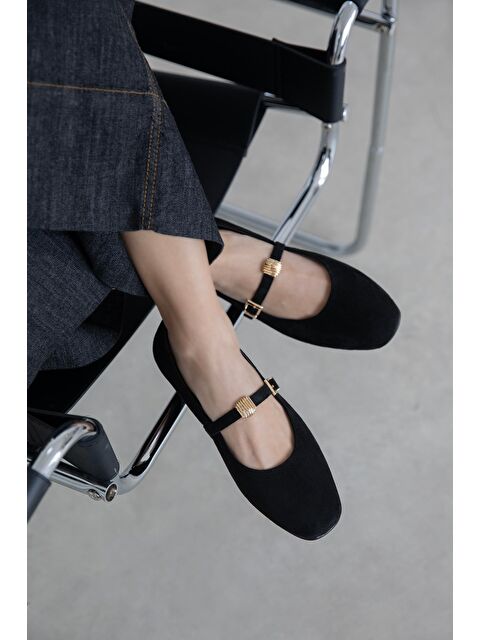 Straswans Libon Kadın Toka Detay Süet Babet Siyah