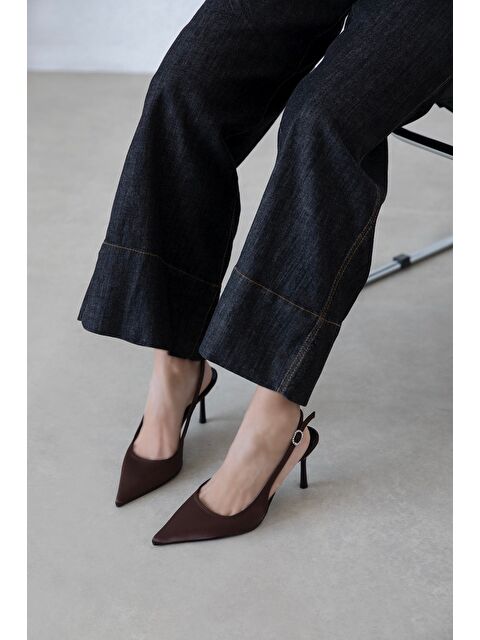 Straswans Elsa Kadın Topuklu Kumaş Ayakkabı Kahve