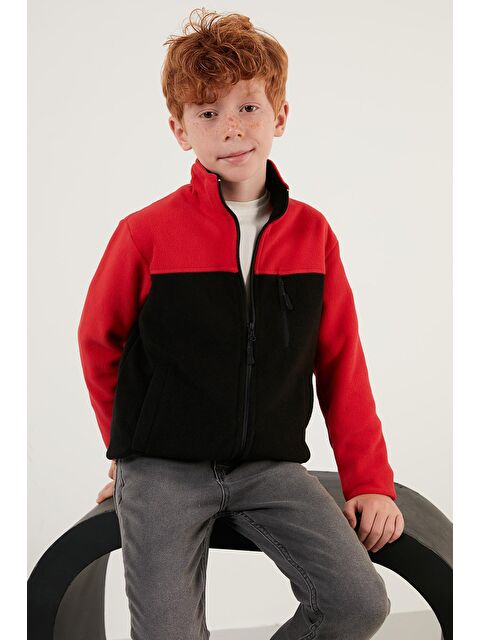 Lela Yumuşak Dokulu Fermuarlı Renk Bloklu Dik Yaka Cepli Polar 5905001 - S000000584-37333