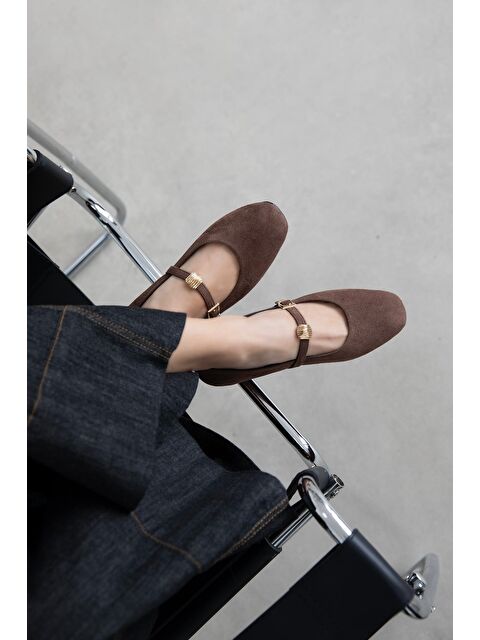 Straswans Libon Kadın Toka Detay Süet Babet Kahve