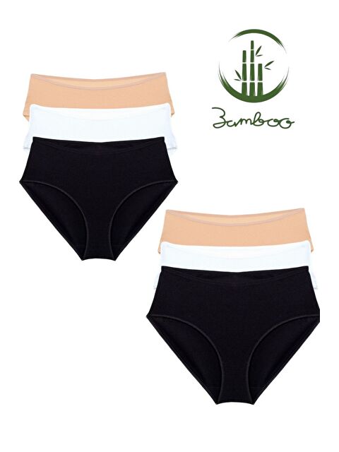 Formo 6'lı Kadın Karışık Bambu Yüksek Bel Esnek Yumuşak Yüksek Kalite Bato Külot - S000285471-23173