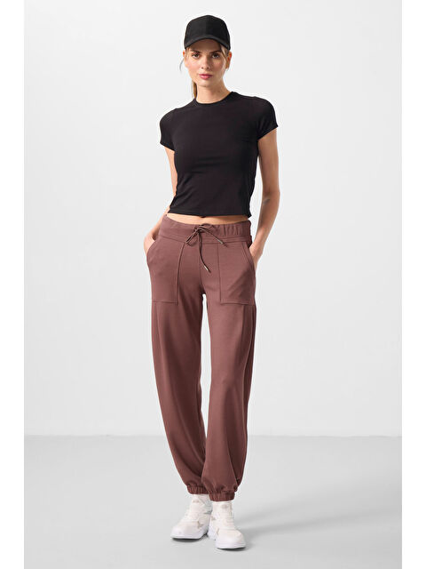 Tommylife Kahverengi Yumuşak Dokulu Cep Detaylı Rahat Form Kadın Pantolon - 94672 - S000364951-19413
