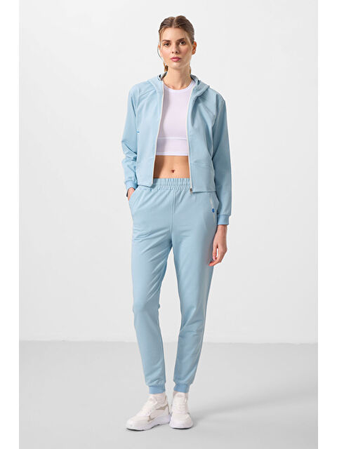 Tommylife Açık Mavi Kapüşonlu Fermuarlı Oversize Kadın Eşofman Takım   95328 - S000364952-17437