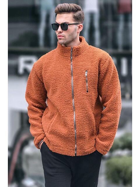 Madmext Kiremit  Pelüş Fermuarlı Sweatshirt 6152 - S000061260-18657