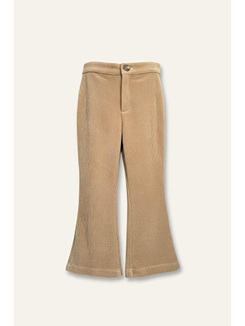 MİNİNİO Kız Çocuk Ispanyol Paça Pantolon - Bej - S000314769-19928