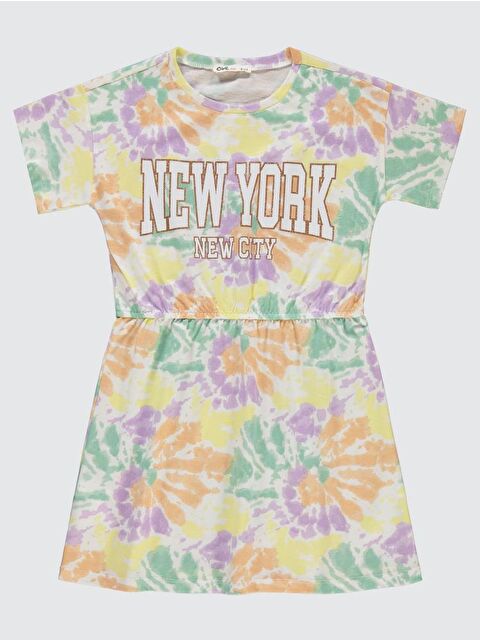 Civil Grils New York Baskılı 6-9 Yaş Elbise - S000359522-17878