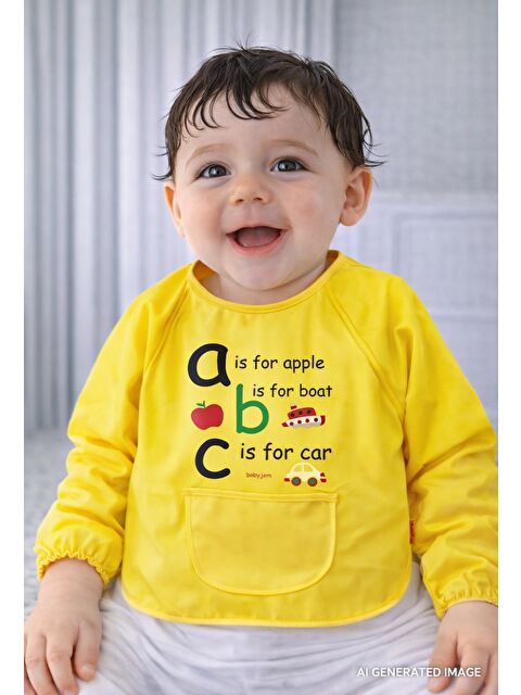 Babyjem Bebek Faaliyet Önlüğü Kollu Sarı - S000436748-20072