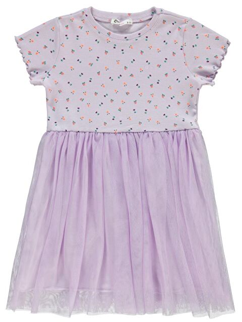 Civil Girls Lale Baskılı 6-9 Yaş Elbise - S000362567-17878