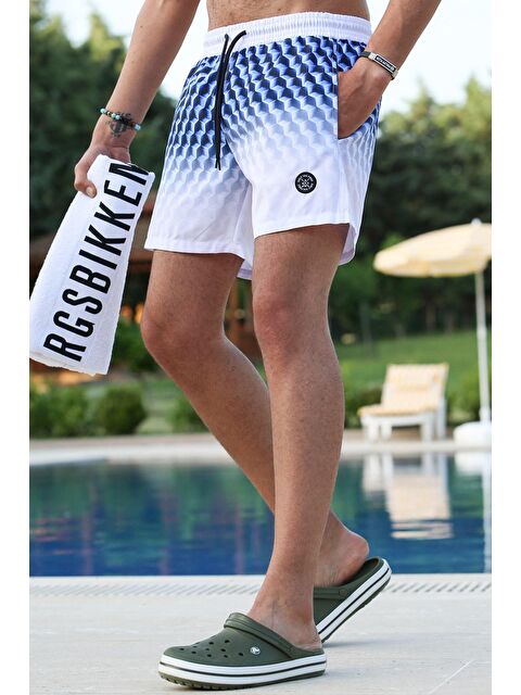 Madmext Lacivert Basic Cepli Deniz Şortu 5778