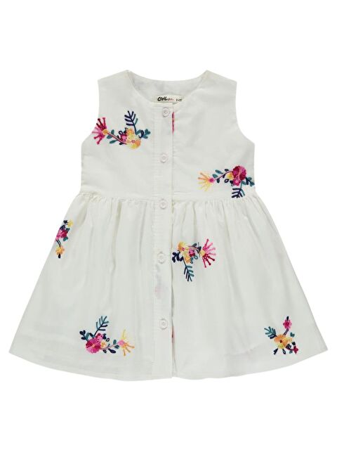 Civil Girls Renli Çiçek Nakışlı 2-5 Yaş Elbise