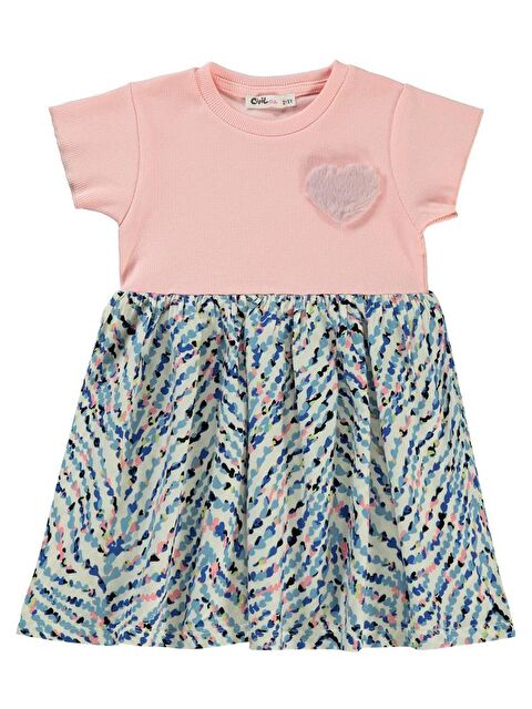 Civil Girls Kalp Desenli 2-5 Yaş Elbise - Pembe 2-3 Yaş - S000381966-20024