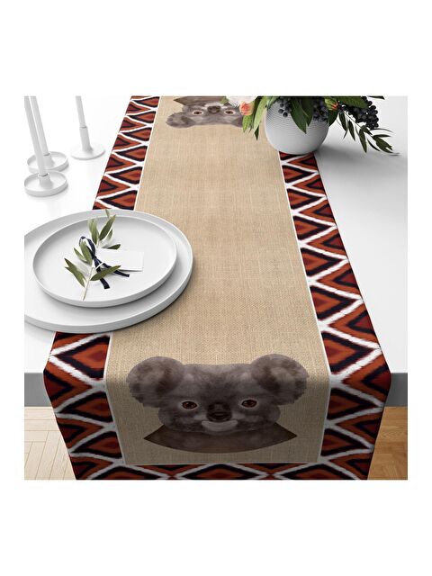 Evmila Panda Desenli Kadife Runner 40x140 cm - S000085781-23173