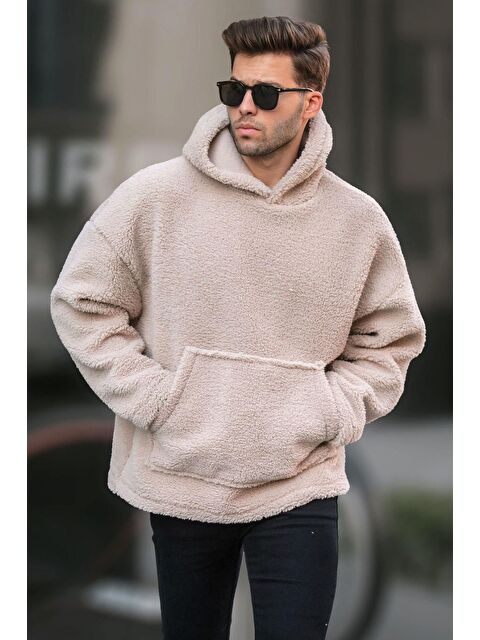 Madmext Füme Oversize Pelış  Erkek Kapüşonlu Sweatshirt Hoodie 6160 - S000049354-19928