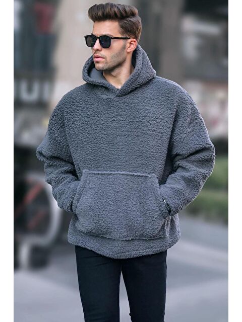 Madmext Füme Oversize Pelış  Erkek Hoodie 6160 - S000049354-33408