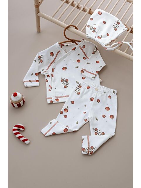 Oh La La Koala For Little Ones Elma Baskılı Pure Hug Serisi Kruvaze 3'lü Takım