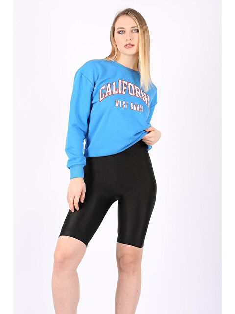 Madmext Mavi Bisiklet Yaka Kadın Sweatshirt Mg789 - S000032502-17234