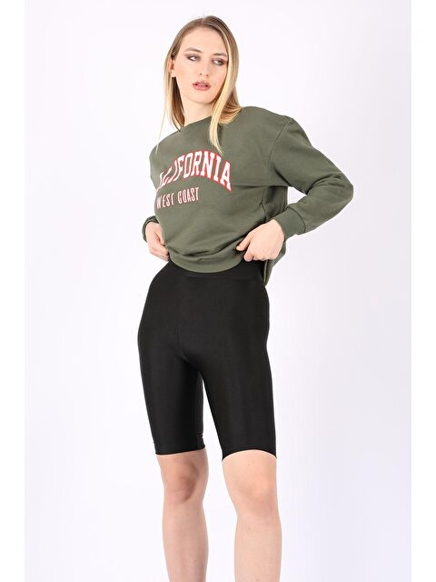 Madmext Haki Bisiklet Yaka Kadın Sweatshirt Mg789 - S000032502-18547