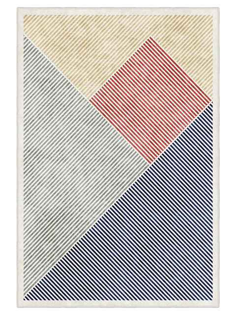 Homefesto Modern Dekoratif Yıkanabilir Kaymaz Taban Halı – İnce, Yumuşak Salon Halısı, Mutfak Halısı ve Yolluk - S000441988-20072