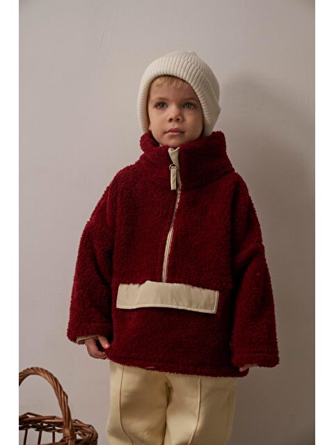 Oh La La Koala For Little Ones Bordo Wellsoft Yarım Fermuar Çocuk Mont 1-6 Yaş