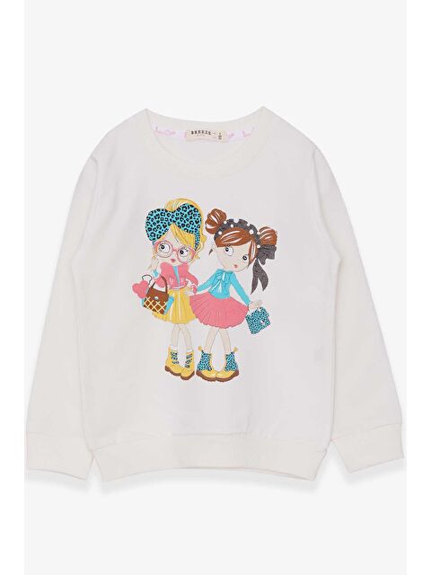 Breeze Kız Çocuk Sweatshirt Kız Baskılı Ekru (2 Yaş) - S000070623-19965