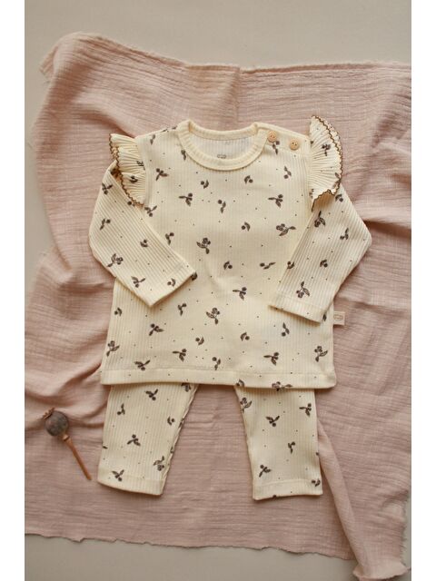 Oh La La Koala For Little Ones Kiraz Baskılı Fancy Girls Alt Üst Takım - S000501771-19966