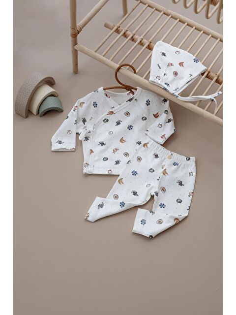 Oh La La Koala For Little Ones Meyve Baskılı Pure Hug Serisi Kruvaze 3'lü Takım