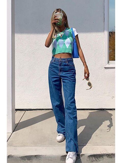 Madmext Mavi Palazzo Jean Mg1289 - S000056783-17234