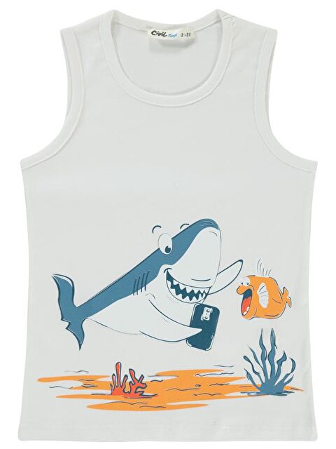 Civil Boys Köpekbalığı Baskılı 2-5 Yaş Tişört - S000369246-20063