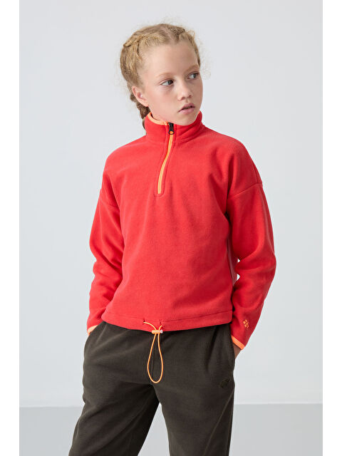 Tommylife Fiesta  Kalın Yumuşak Dokulu Standart Fit Nakışlı Polar Kız Çocuk Sweatshirt - 75151 - S000330314-20045