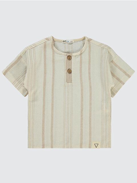 Civil Boys Çizgili Süs Düğmeli 2-5 Yaş Tişört - S000359561-25636
