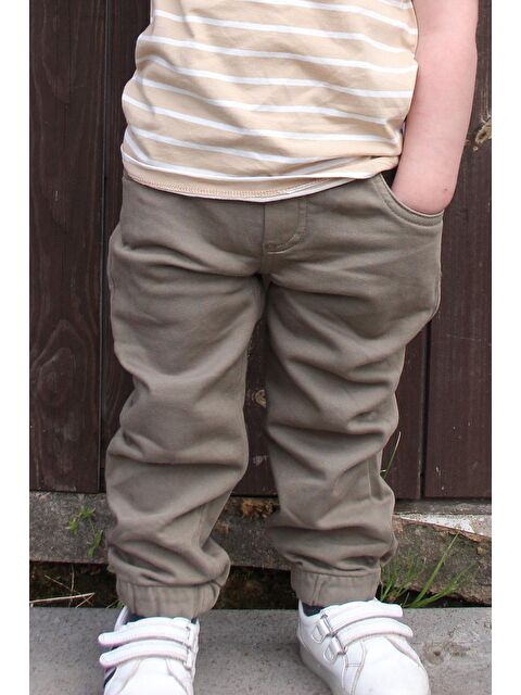 Breeze Erkek Çocuk Pantolon Bağcıklı Beli Paçası Lastikli Koyu Haki Yeşil (1.5-2 Yaş) - S000160092-19294