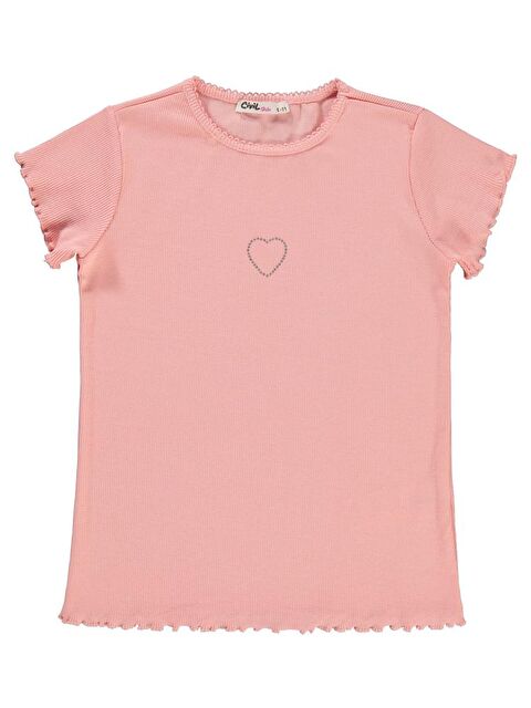 Civil Girls Kalp Baskılı 6-9 Yaş Tişört