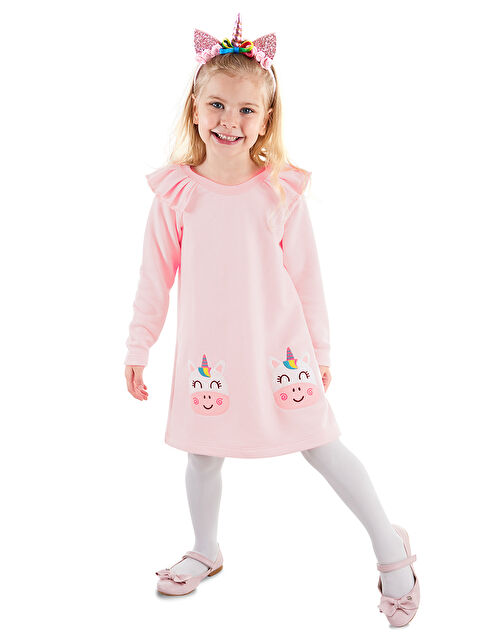 Denokids Cowcorn Pembe Kız Çocuk Elbise - S000009209-20024