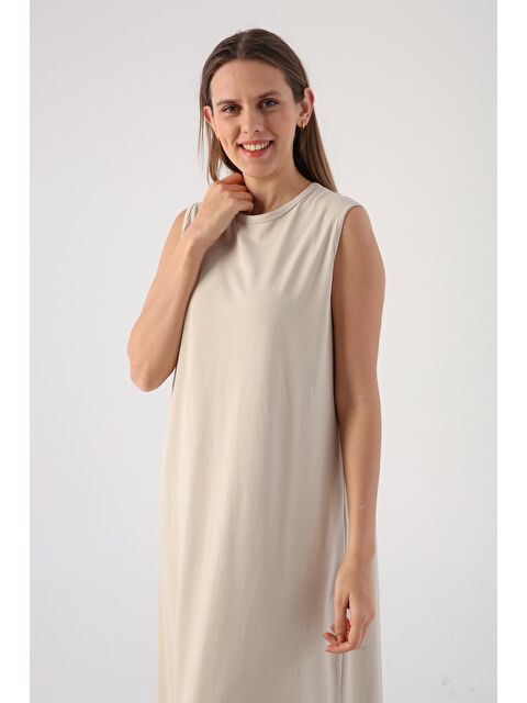 ALLDAY Taş Pamuklu Bisiklet Yaka Kolsuz İçlik Elbise - S000019666-25636