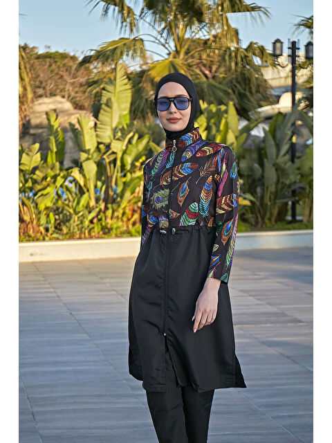 Remsa Mayo Paraşüt Tam Kapalı Tesettür Mayo Tüy Yaprak 2113 Funda - S000107056-19351