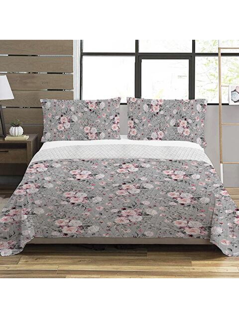 Evmila Çiçek Desen Çift Kişilik Baskılı Pike  (200x220 Cm) - S000028873-23173