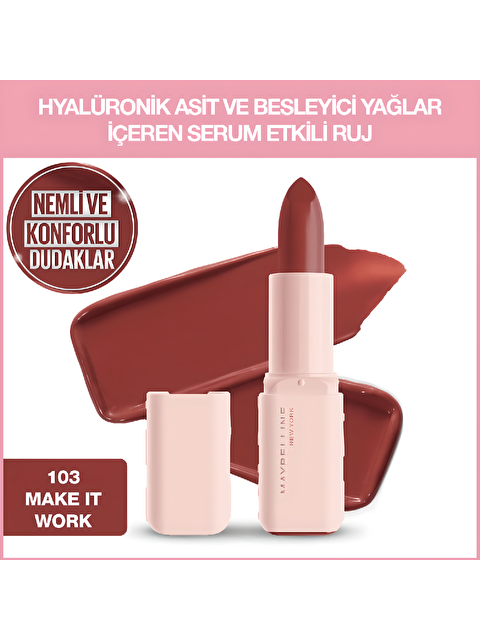 Maybelline New York Serum Etkili Hyalüronik Asit ve Besleyici Yağ İçeren Ruj - 103 Make It Work - S000486115-26865